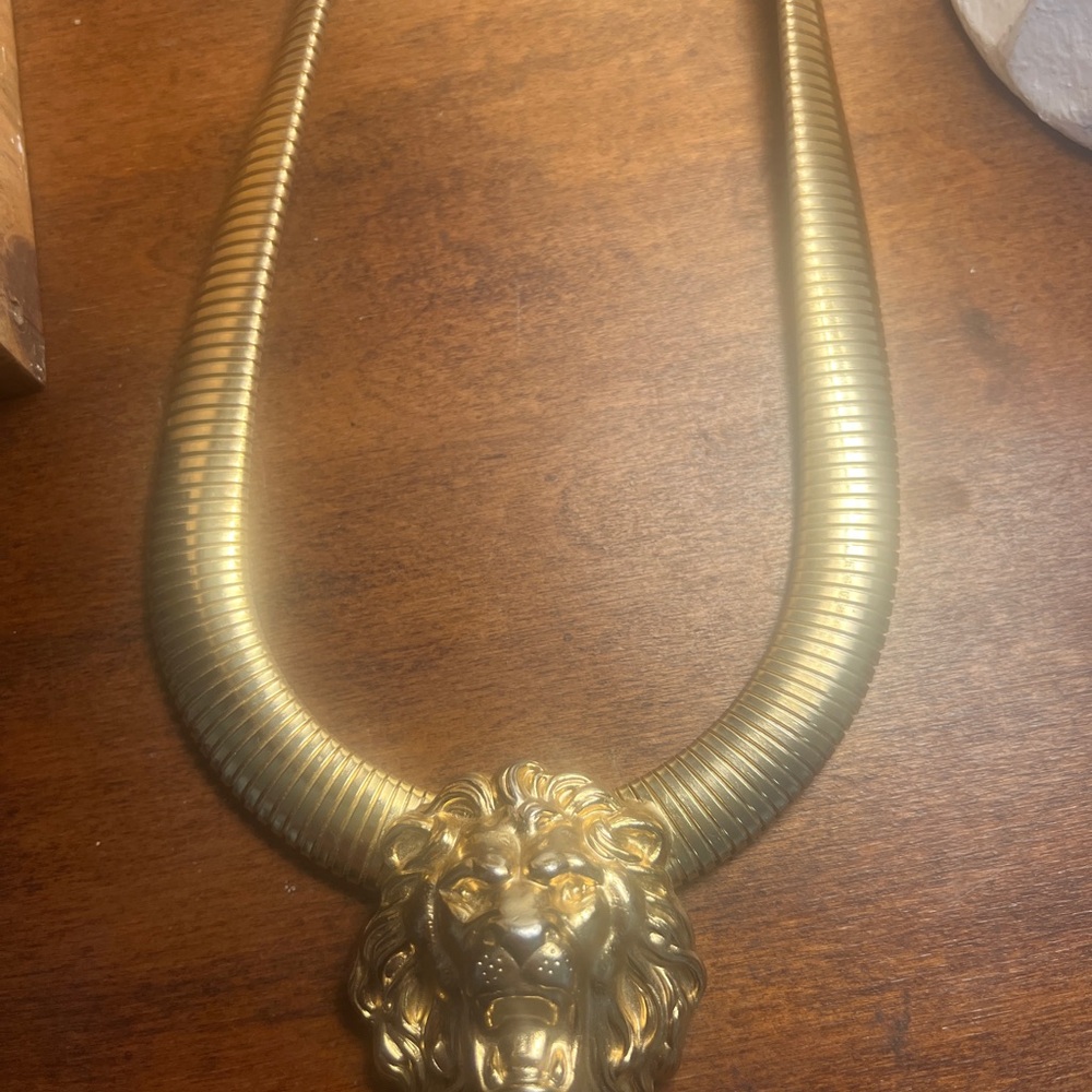 Gold Lion Head Necklace